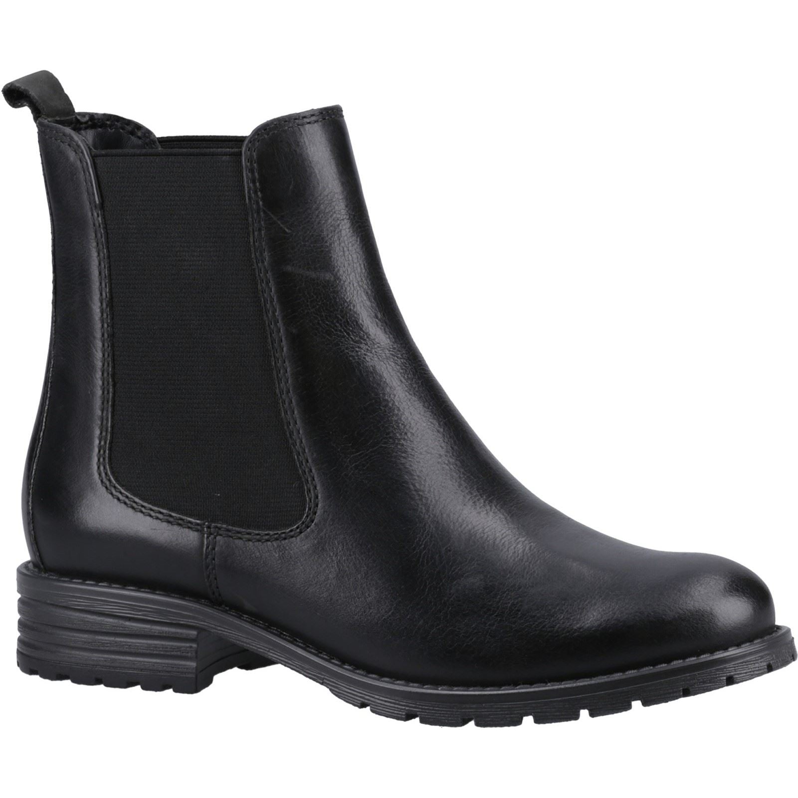 Hush Puppies Priya Leder Damen Schwarze Stiefel