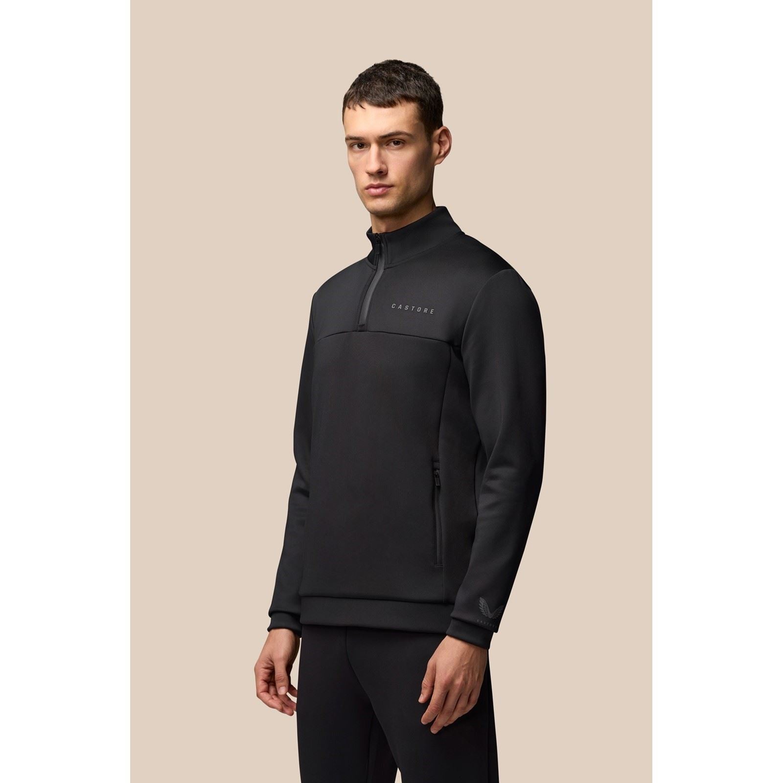 Castore Scuba 1/4 Zip Polyester Herren Schwarz Sweatshirt