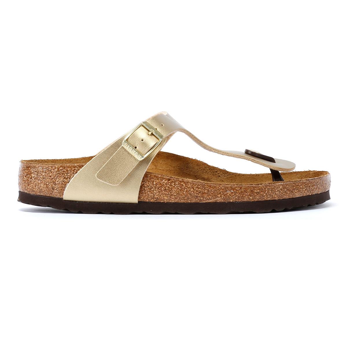 Birkenstock Gizeh Birko Flor Damen Sandalen In Gold