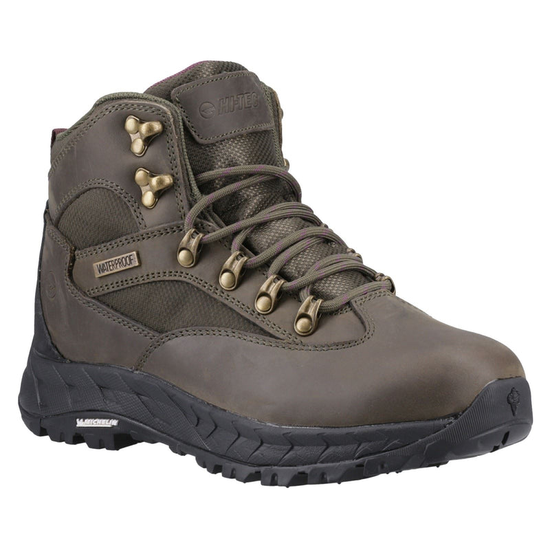 Hi-Tec Euro Trail Damen Wanderstiefel Aus Leder In Khaki