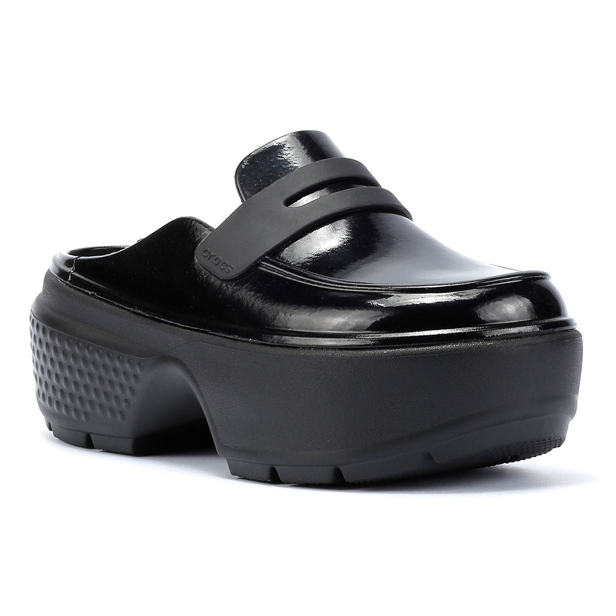 Crocs Stomp High Shine Damen-Schwarze Farbe Loafer