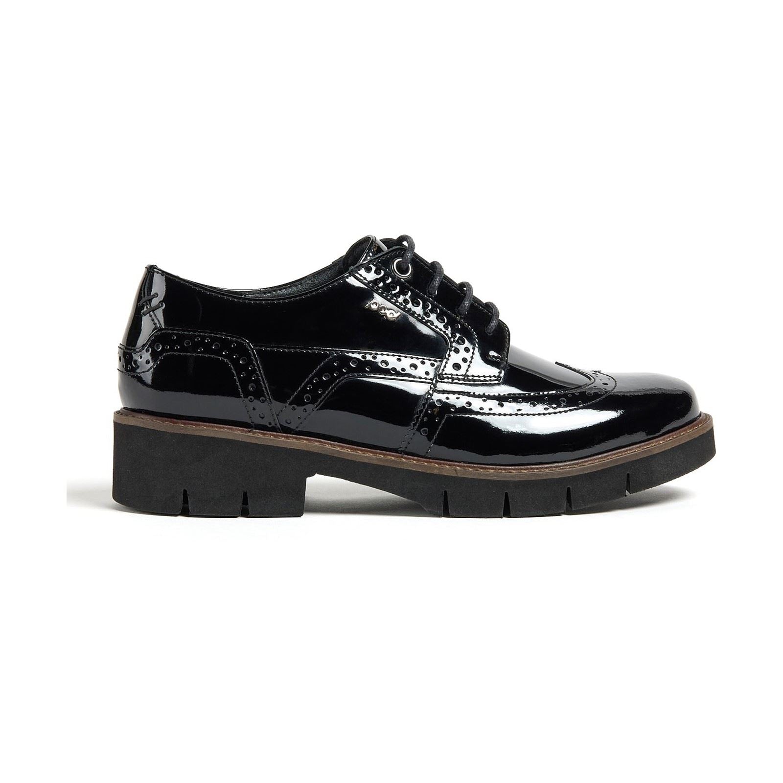 Pod Kacey Leder Damen Schwarz Brogues Schuhe