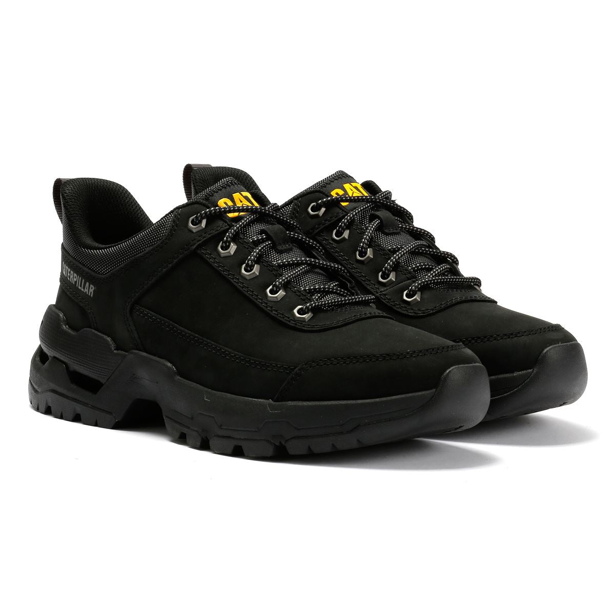 Caterpillar Surge Hiker Lo Waxy Nubuk Herren Schwarze Schnürschuhe