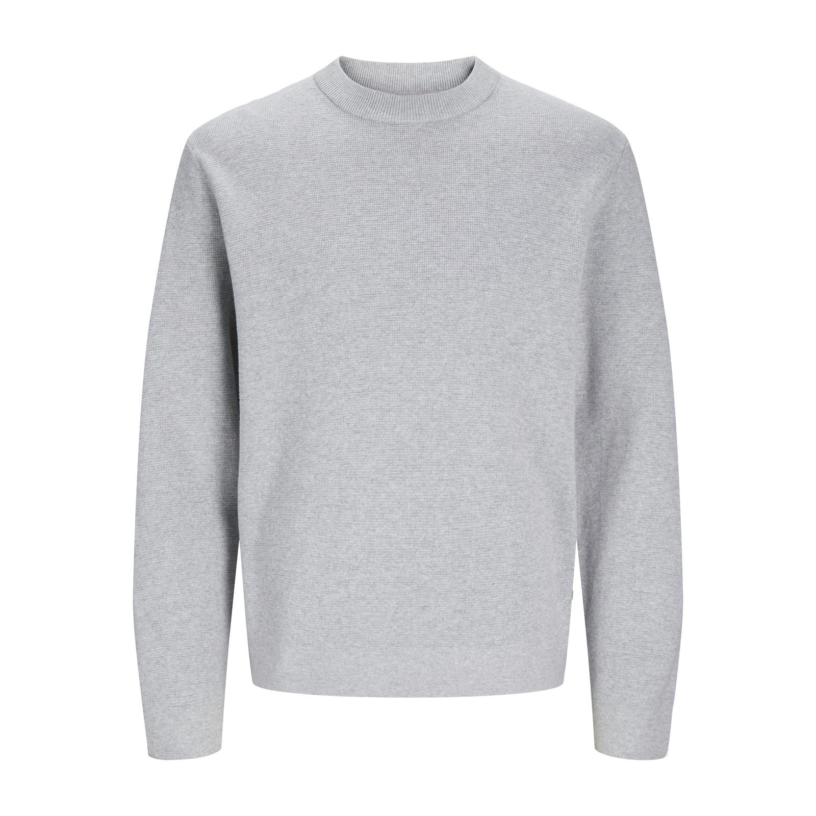 Jack & Jones Milano Stitch Baumwoll Herren Grauer Pullover