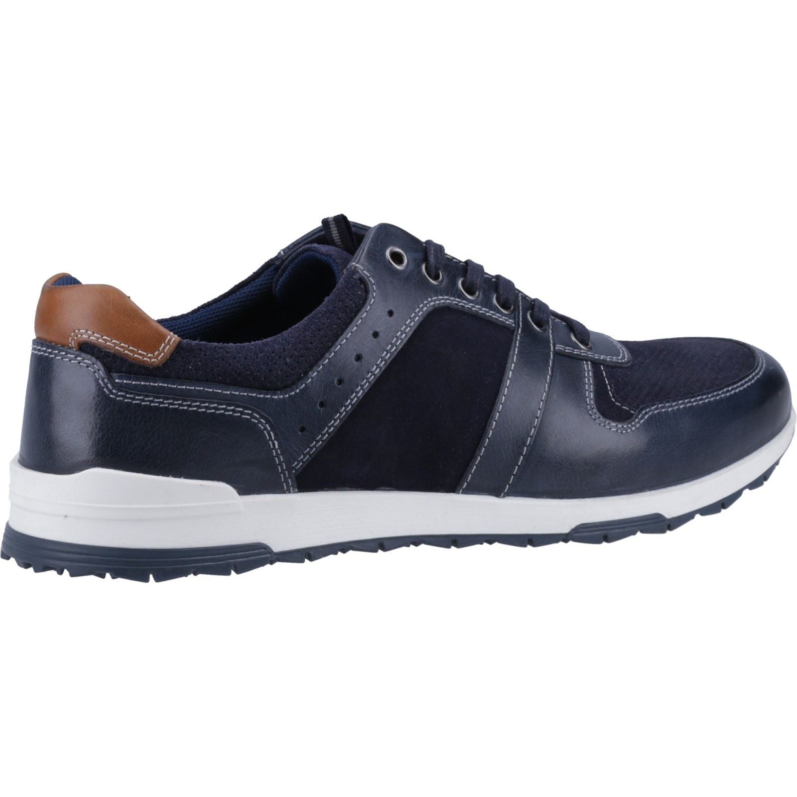 Hush Puppies Christopher Leder-Herren-Sneaker In Marineblau