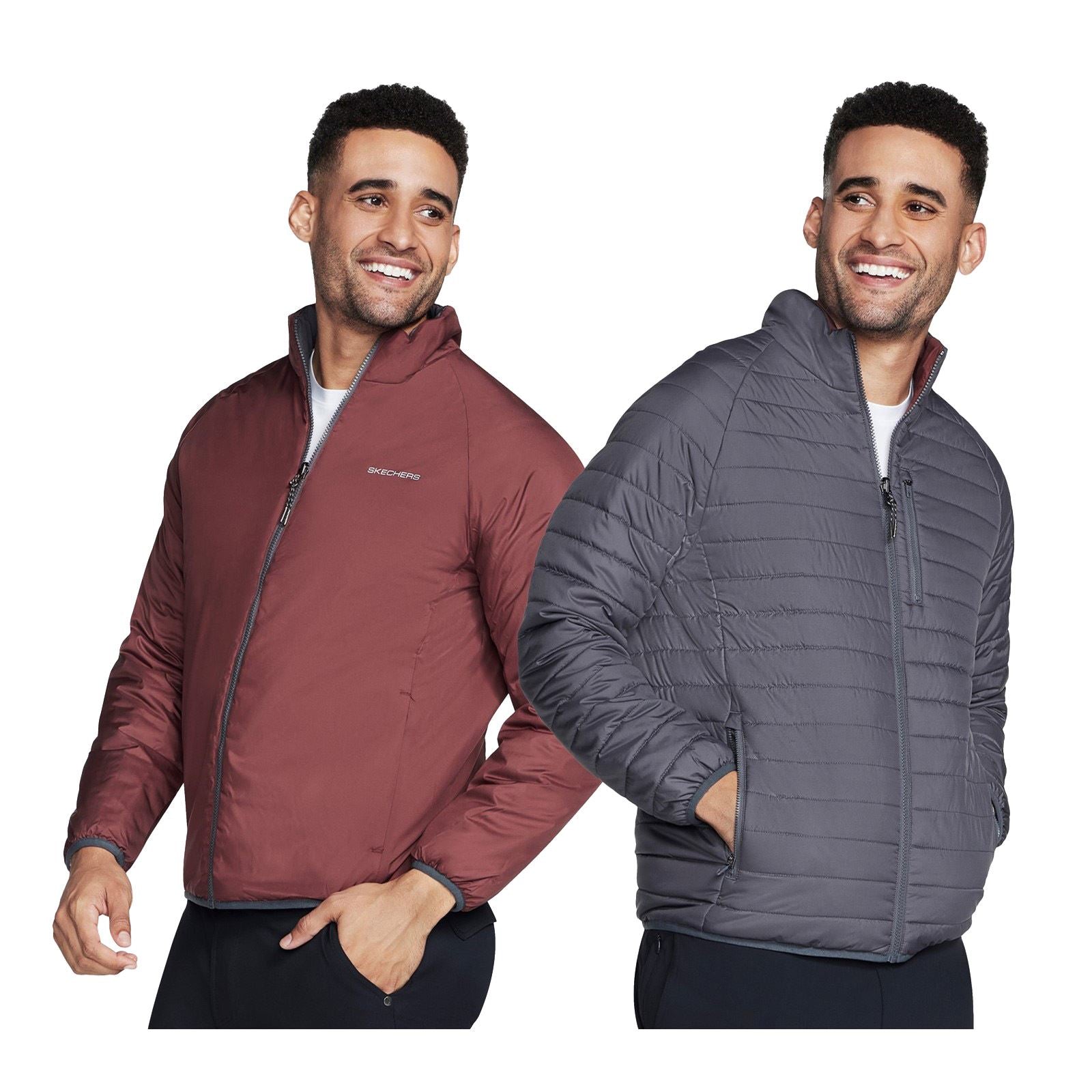 Skechers Performance Go Shield Altitude Reversible Jacket Herren Schwarze Pufferjacke