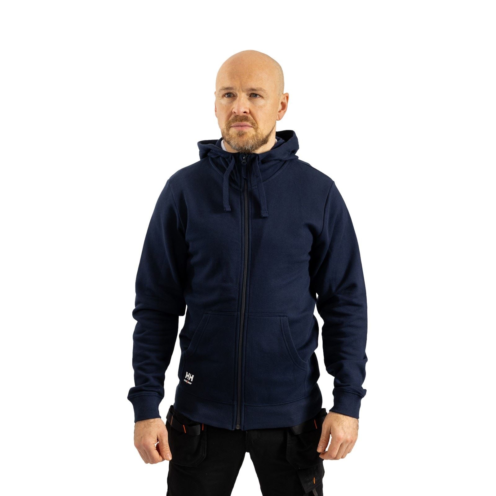 Helly Hansen Workwear Manchester Zip Baumwoll Herrenblauer Kapuzensweatshirt