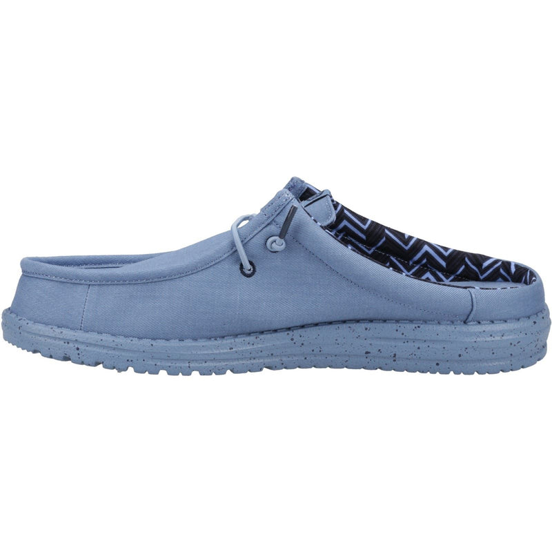 HEYDUDE Wally Slip Canvas 100% Baumwolle Herren Hausschuhe In Elementarblau