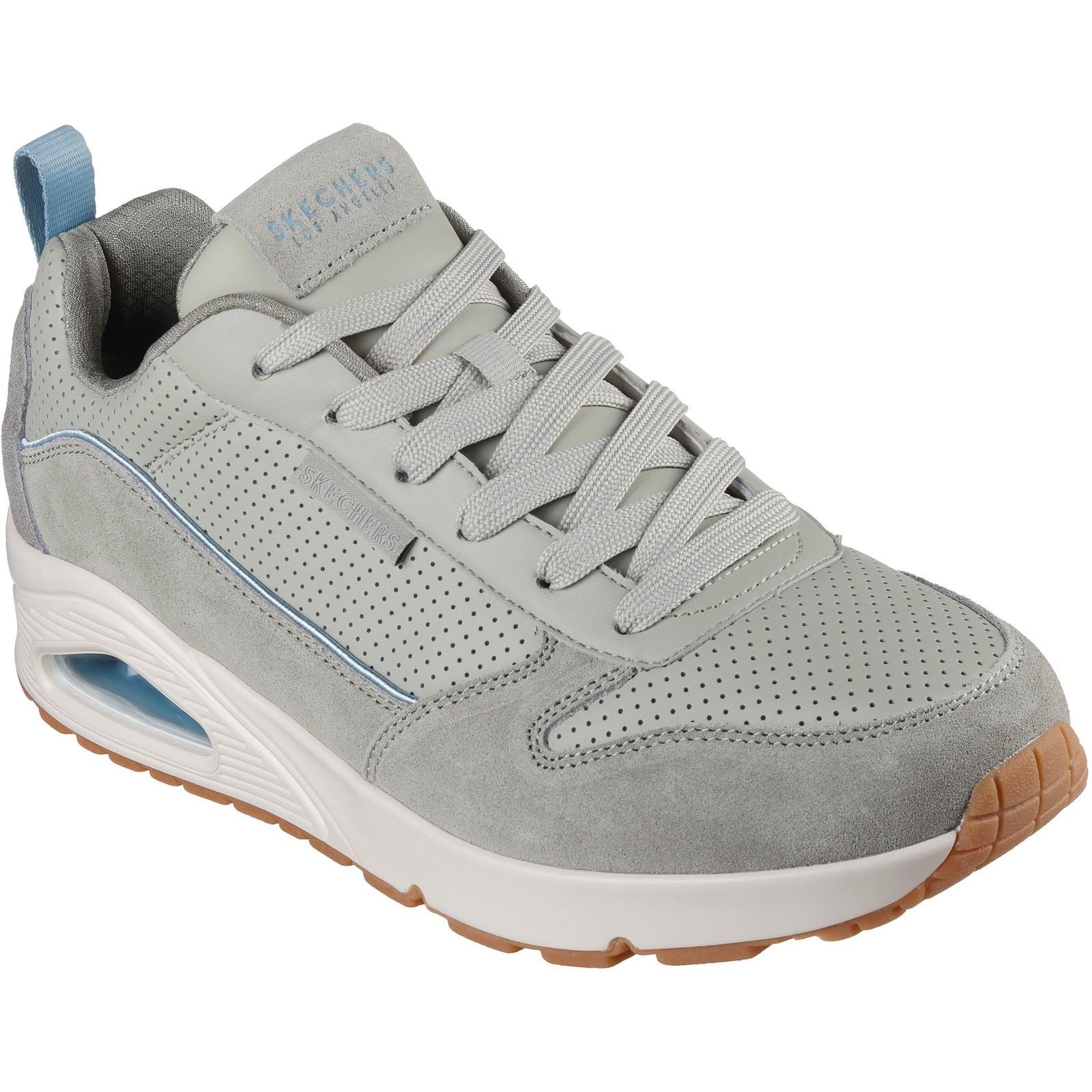 Skechers Uno Stacre 2.0 Herren Sneaker Aus Leder In Salbei Leder