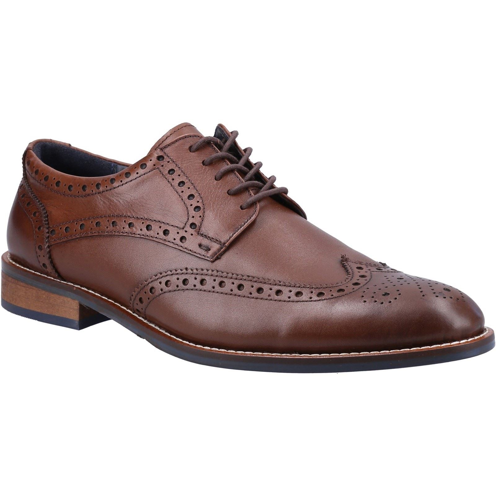 Hush Puppies Dustin Brogue Herren Schuhe Aus Schokoladenfarbenem Leder