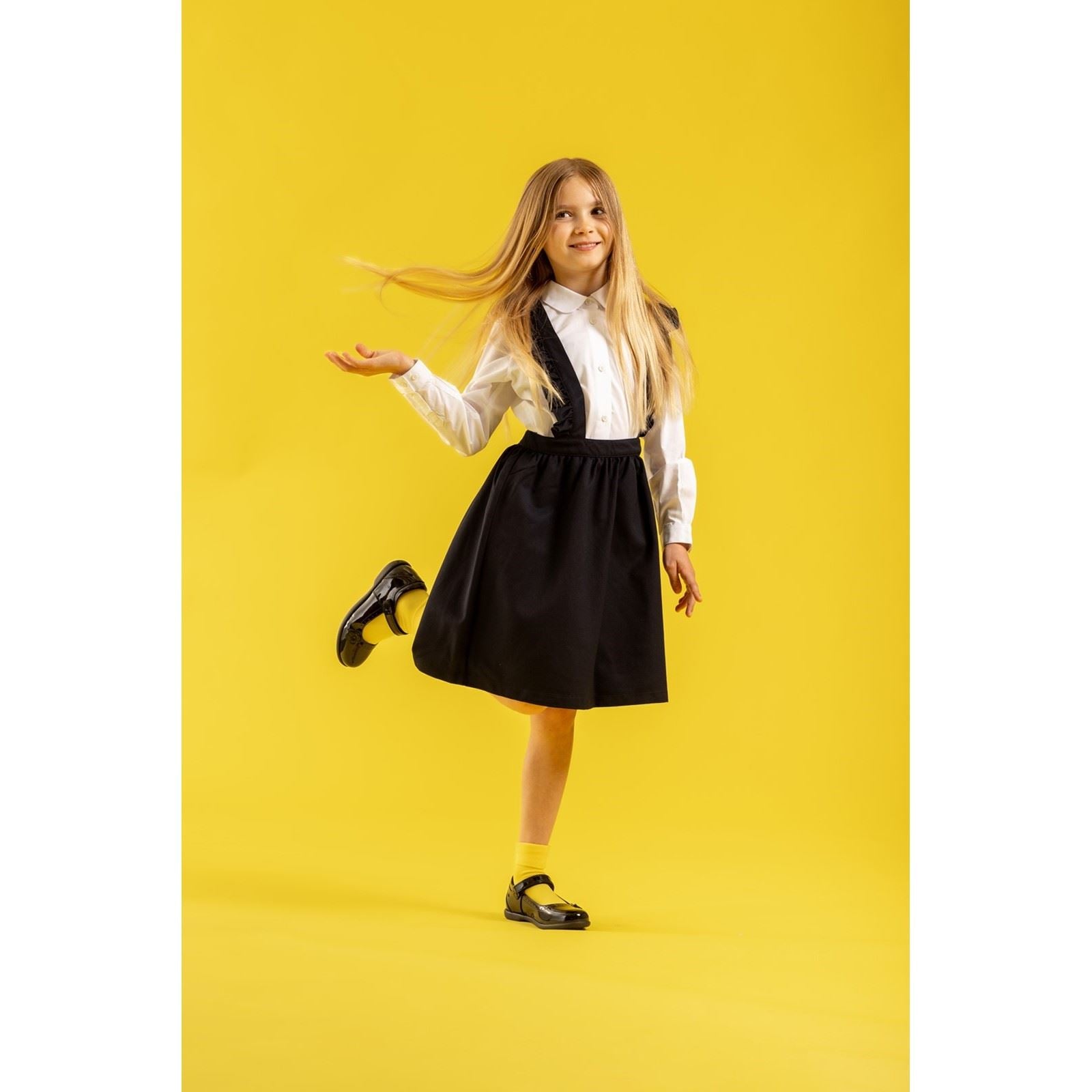 Hush Puppies Bethany Patent Junior Mädchenschuhe Aus Schwarzem Leder