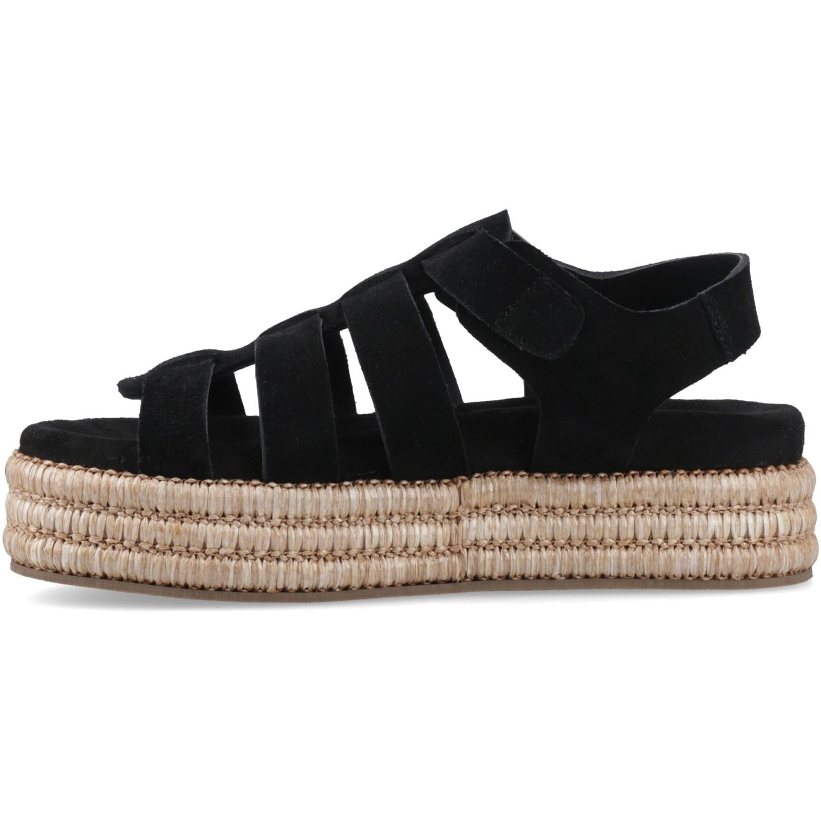 Hush Puppies Rosetta Gladiator Leder Frauen Schwarz/Braun Sandalen