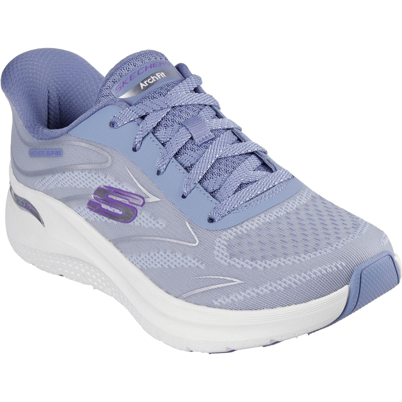 Skechers Arch Fit 2.0 Damen Textil Sneaker In Blau/Lila