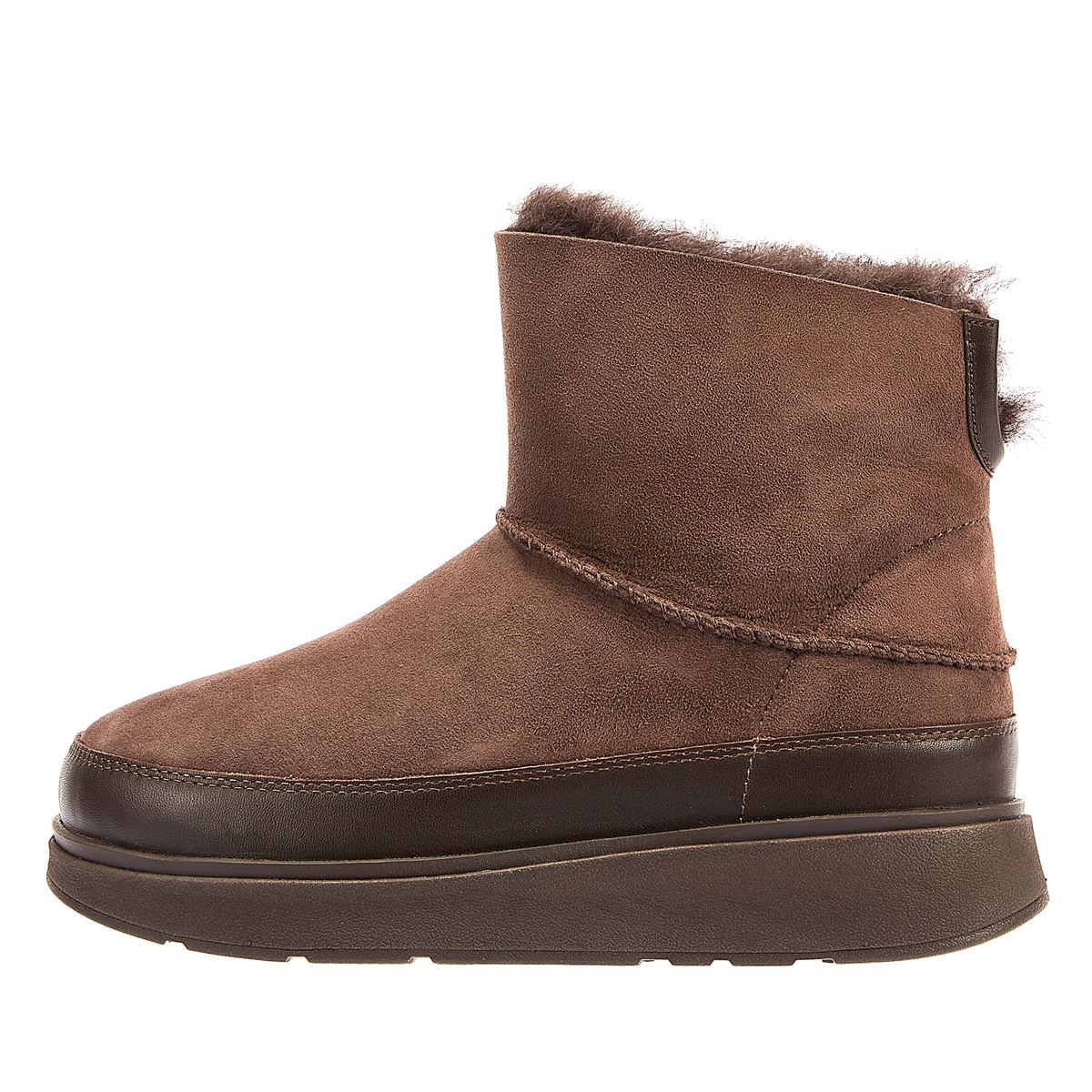 FitFlop Lammfell Damenstiefel In Schokoladenfarbe