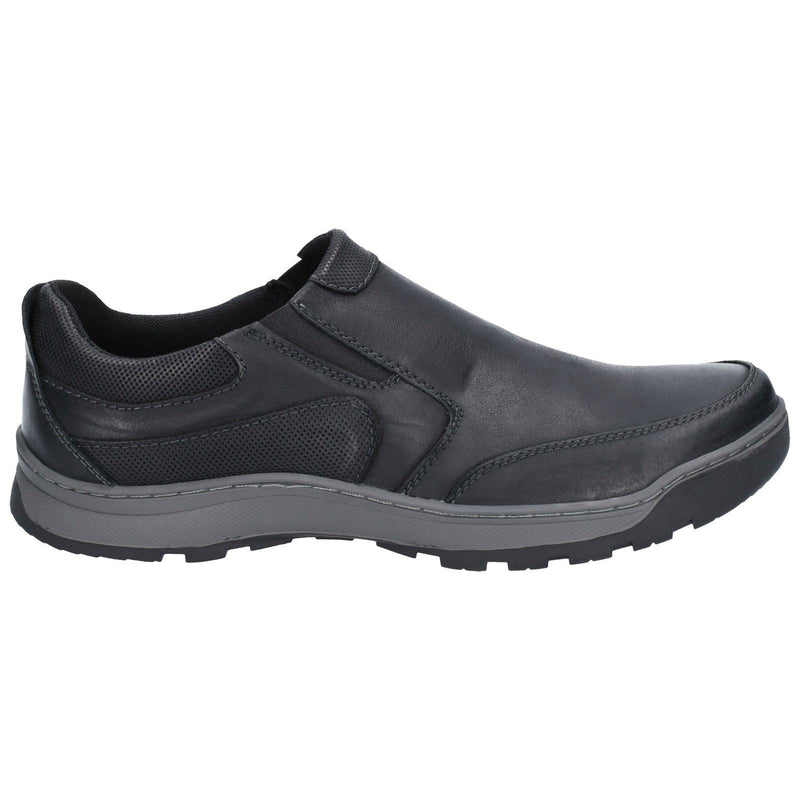 Hush Puppies Jasper Leder Herren Schwarze Mokassins