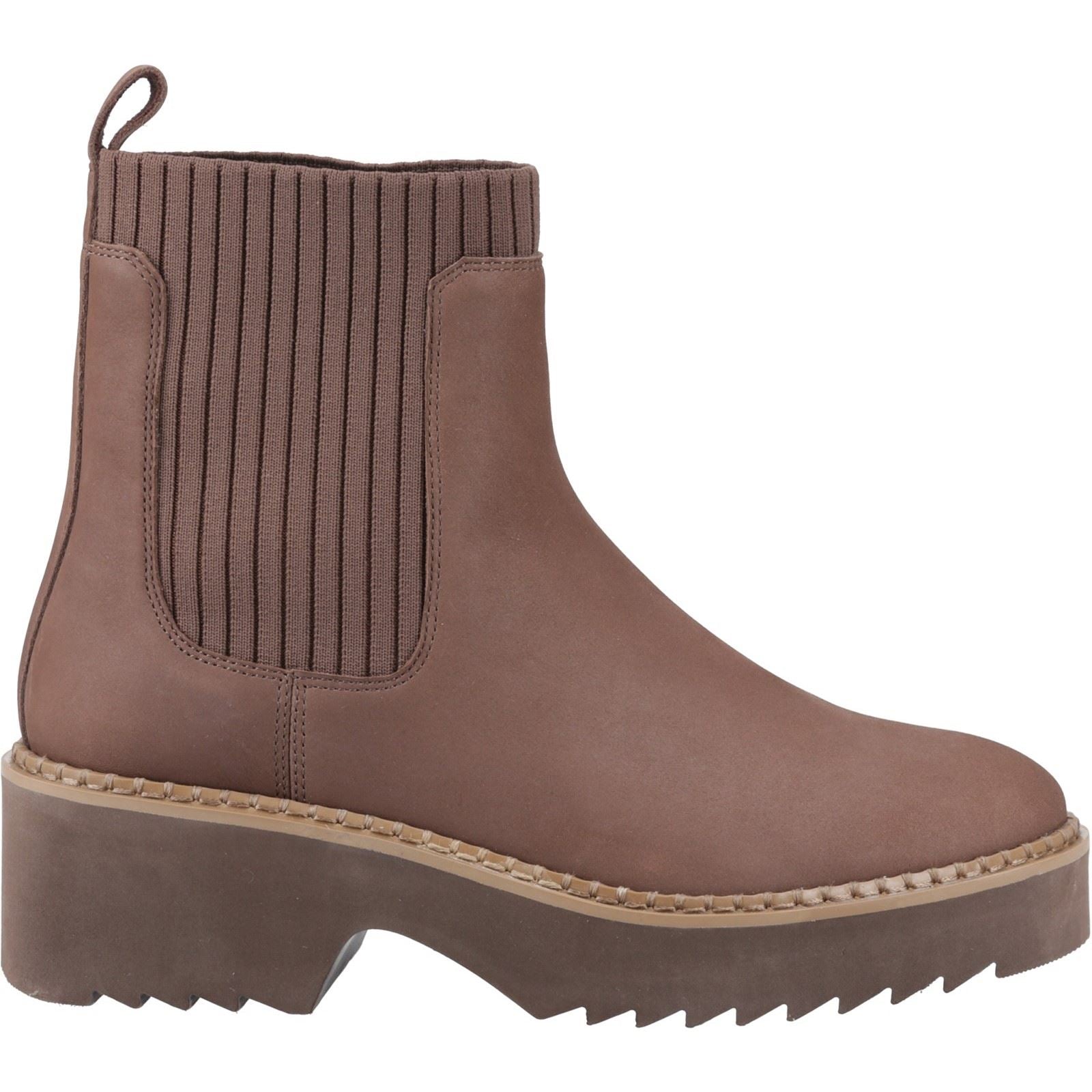 TOMS Millie Leder Damen Eichenbraune Absatzstiefeletten