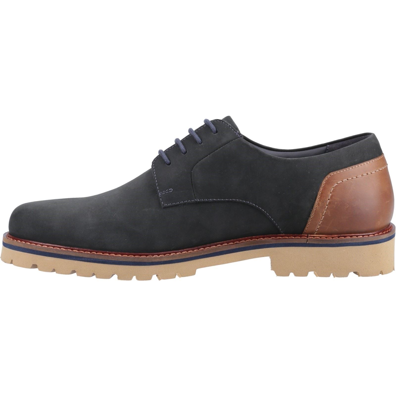 Hush Puppies Marcus Herrenschuhe aus Nubukleder in Marineblau mit Schnürung