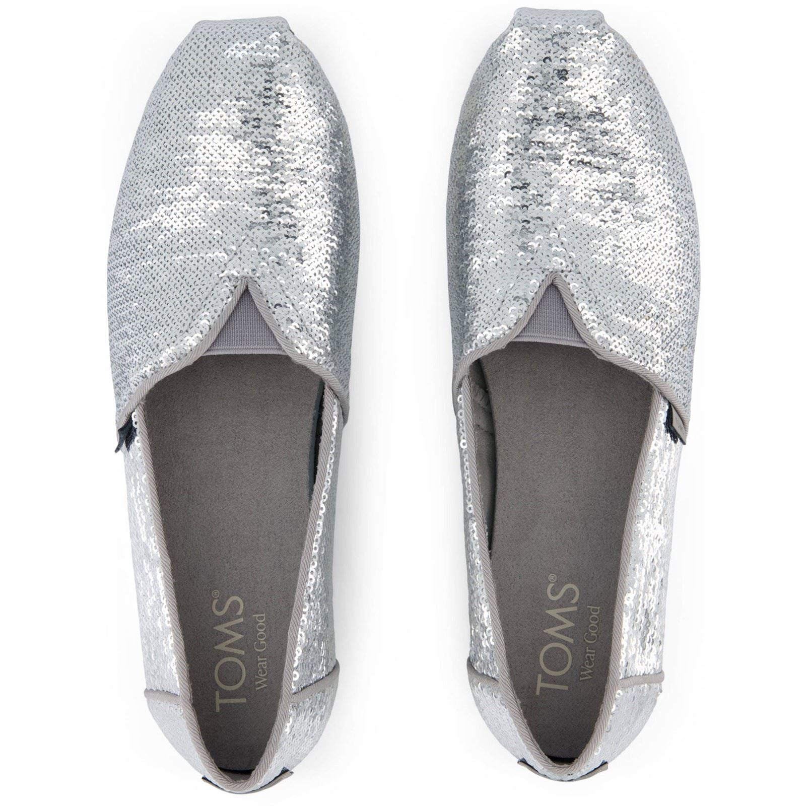 TOMS Alpargata Sequins Textil Damen Silber Espadrilles