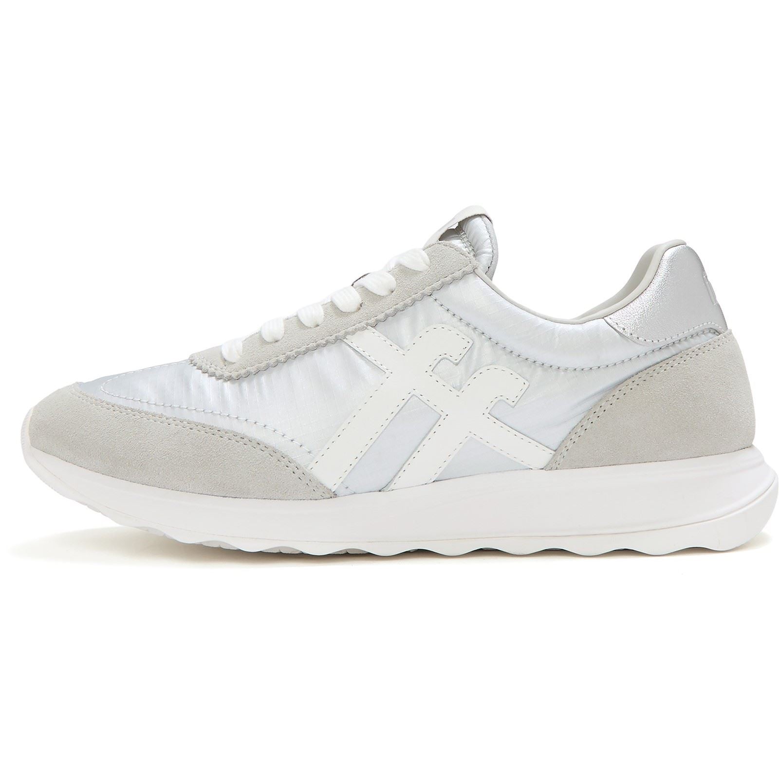 Fitflop Retro-Q FF Nylon Damen Silber/Städtisches Weiß Sneakers