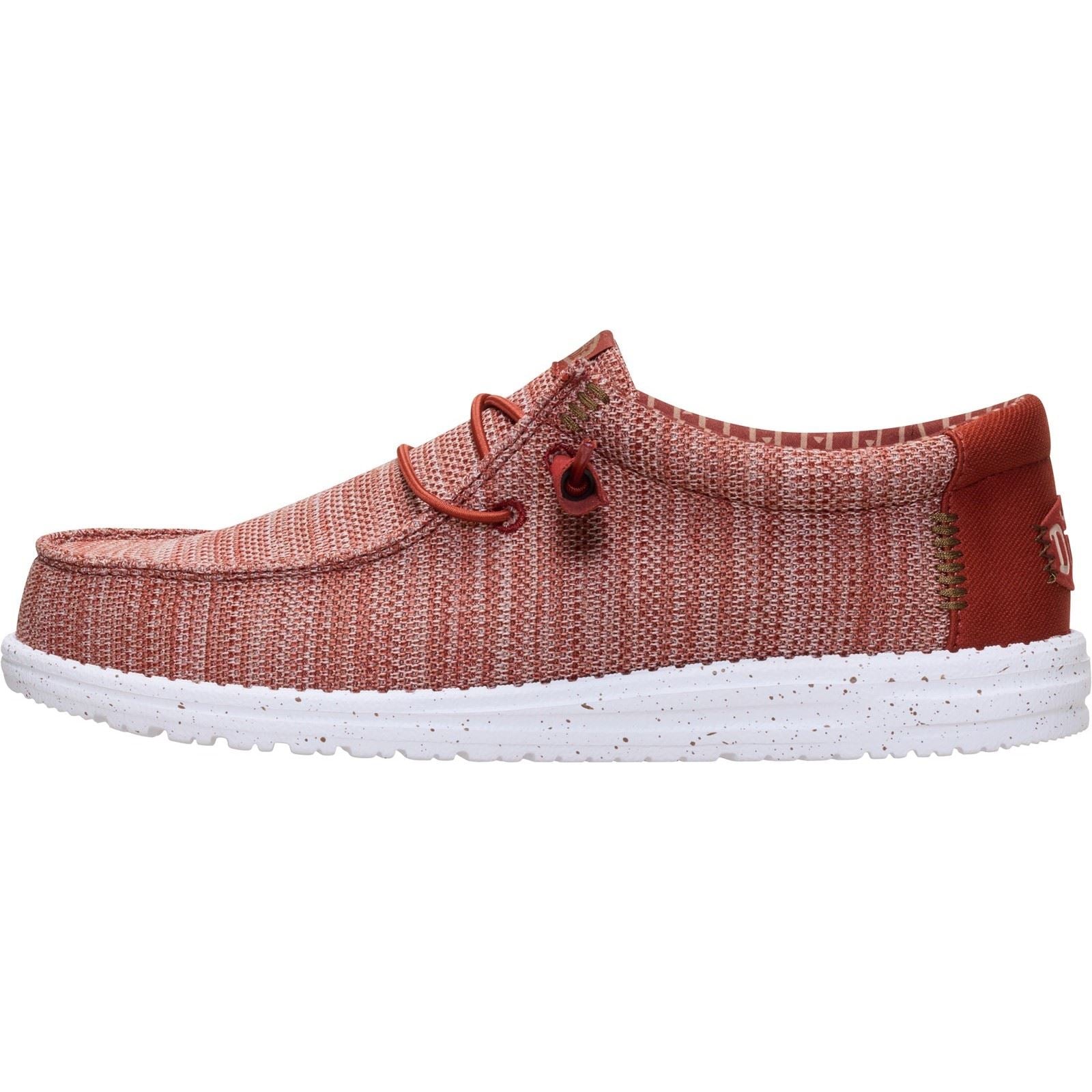 HEYDUDE Wally Stretch Sox Polyester Herren Slipper In Verbranntem Rot/Mehrfarbig