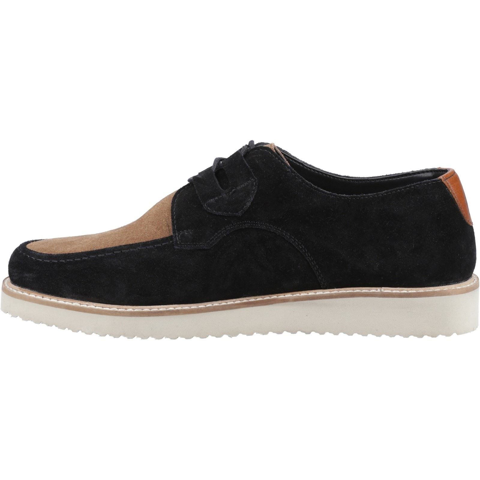 Hush Puppies Orion Herren Wildleder Schnürschuhe In Schwarz/Taupe