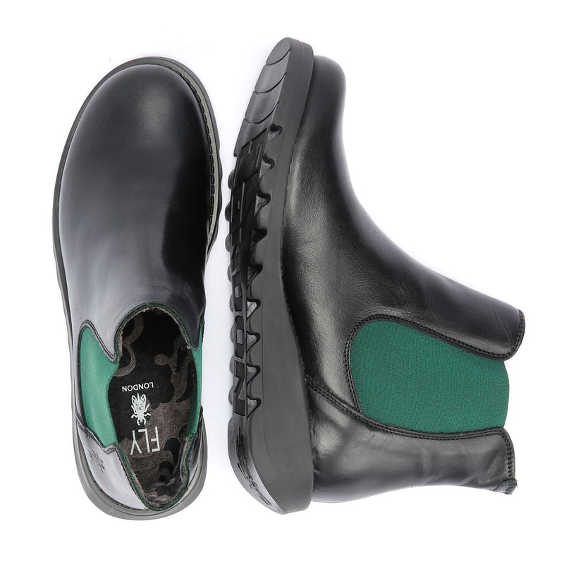 Fly London Salv Leder Damen Schwarze Farbe Stiefel