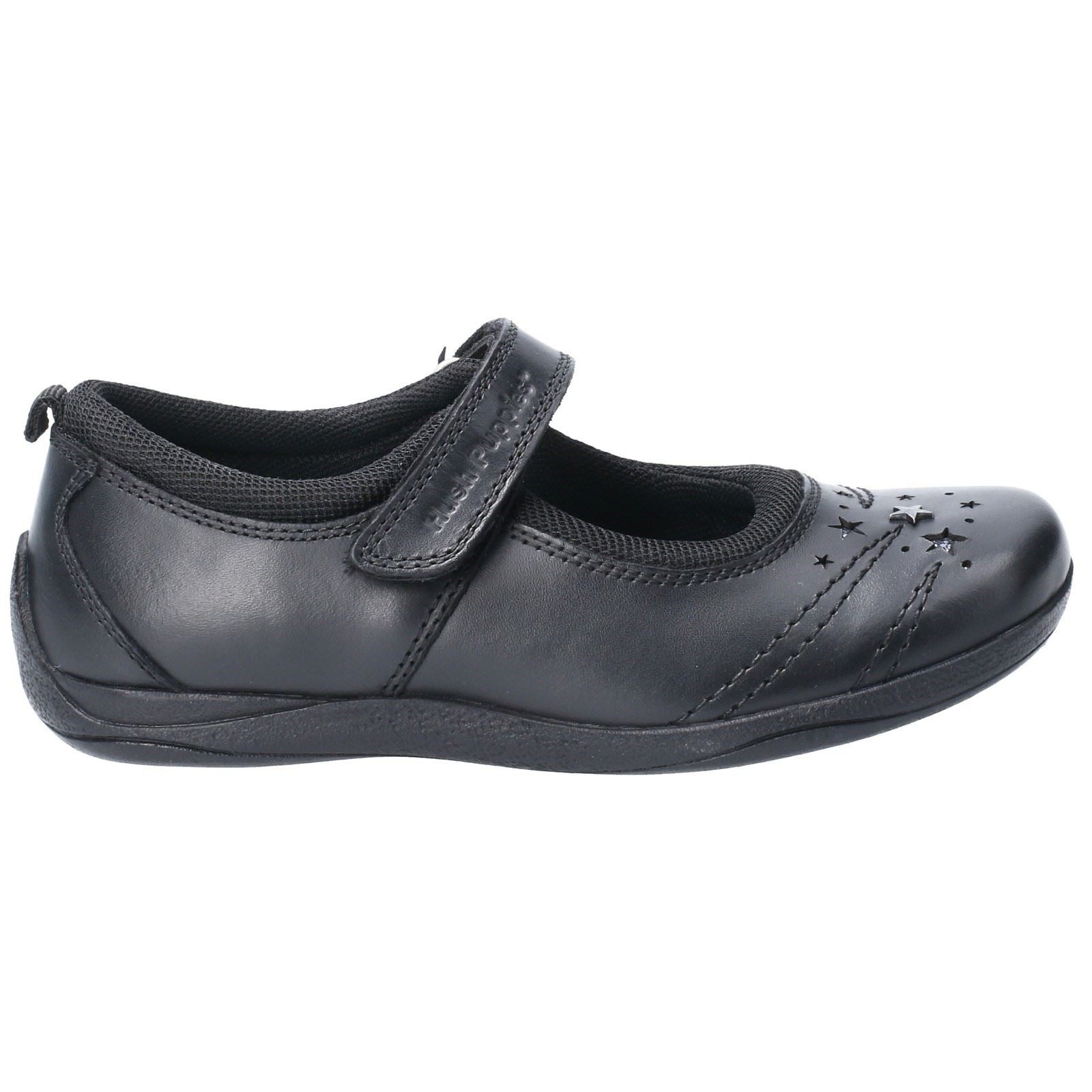 Hush Puppies Amber Senior Mädchenschuhe Aus Schwarzem Leder
