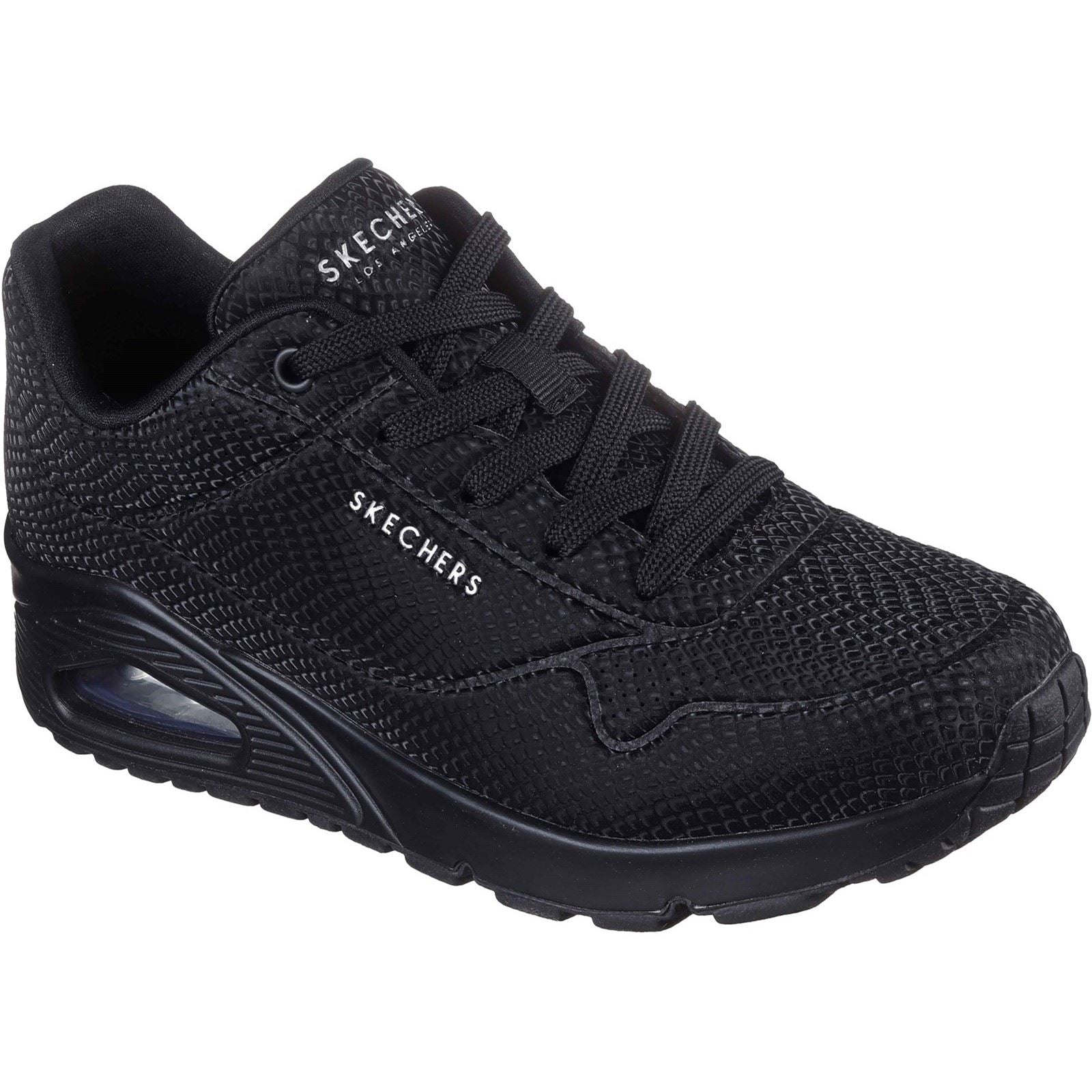 Skechers UNO - Shiny Scale Polyurethan Damen Schwarze Sneakers