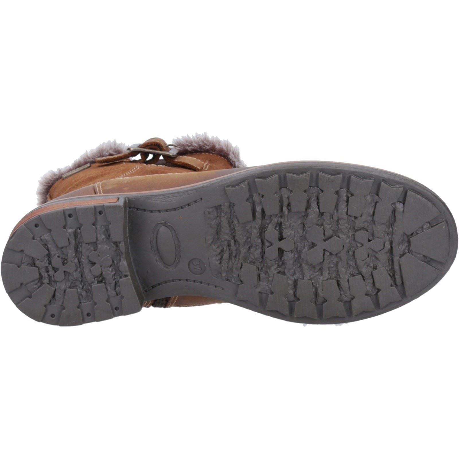 Cotswold Kemerton Damen Winterstiefel aus braunem Leder in der Mitte der Wade