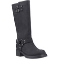 Rocket Dog Nash Kunstleder Damen Schwarze Farbe Kniehohe Stiefel Mit Absatz