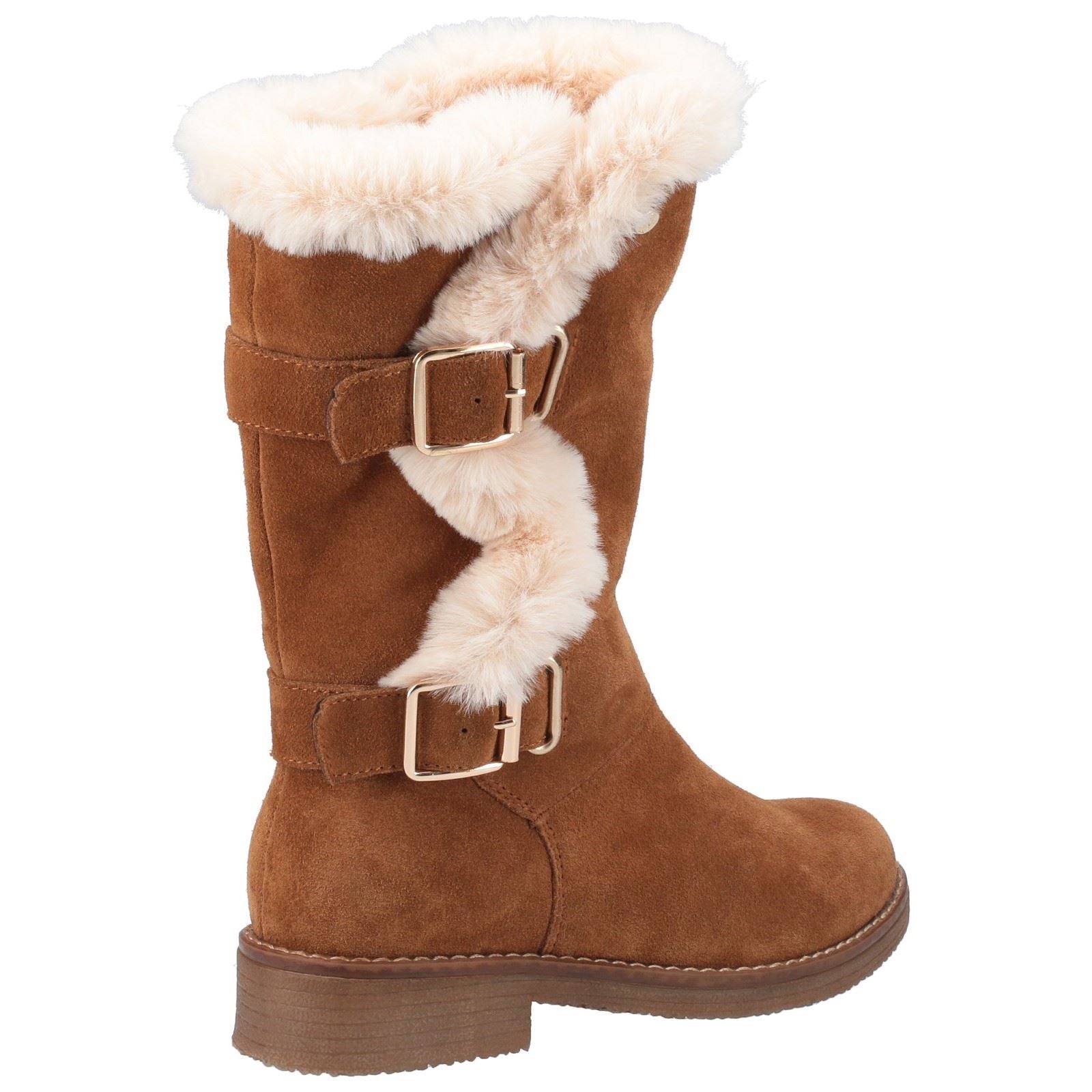 Hush Puppies Megan Wide Wildleder Damen Stiefeletten In Tan