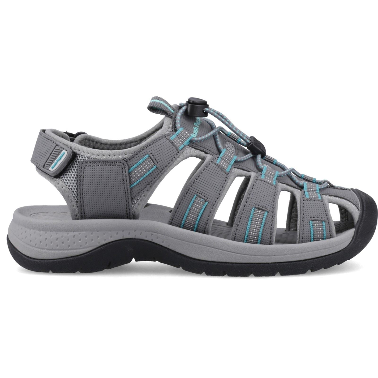 Hush Puppies Panama Sandal Textile Damen Graue Sandalen