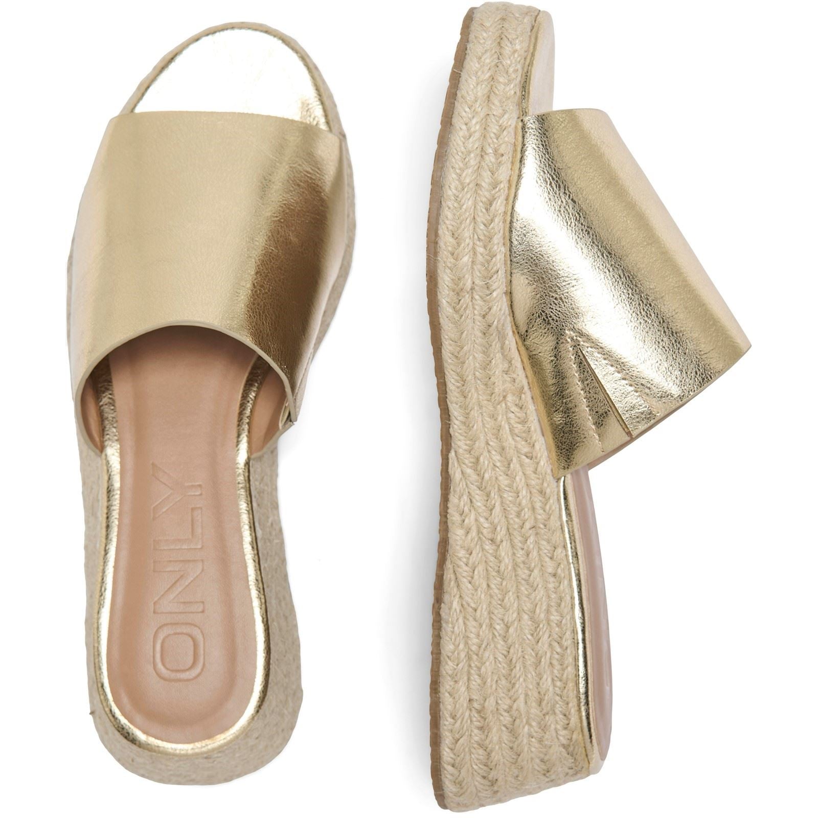 ONLY MINERVA 3 Damen Sabots Aus Synthetik In Gold