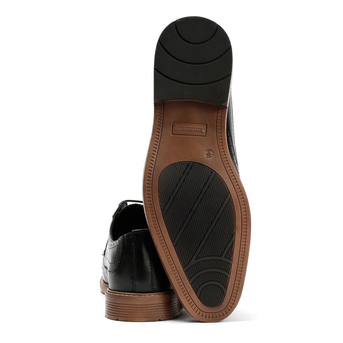 Lambretta Stockton Leder Herren Schwarz Schnürschuhe