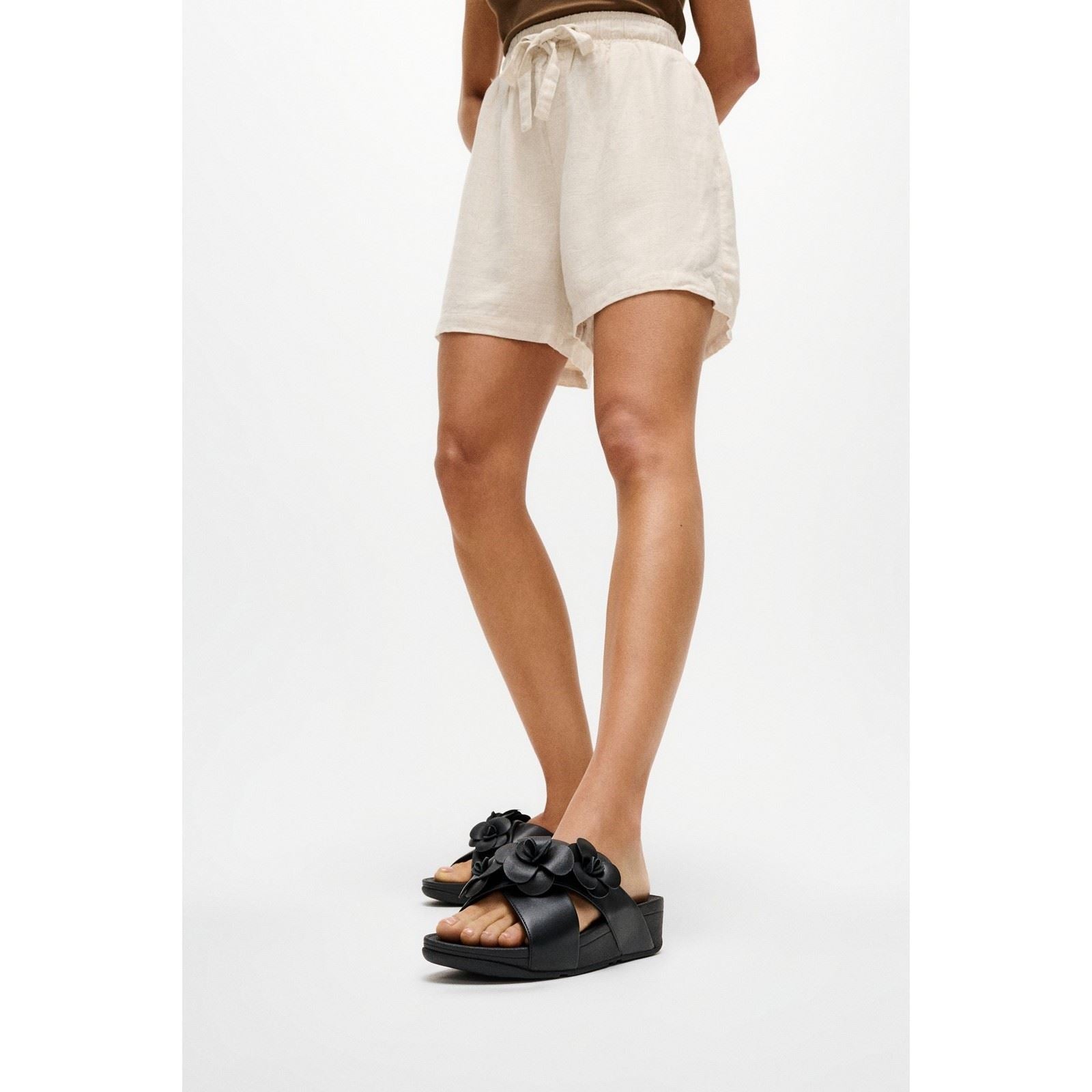 Fitflop Lulu Flower Polyurethan Damen Schwarze Farbe Sandalen