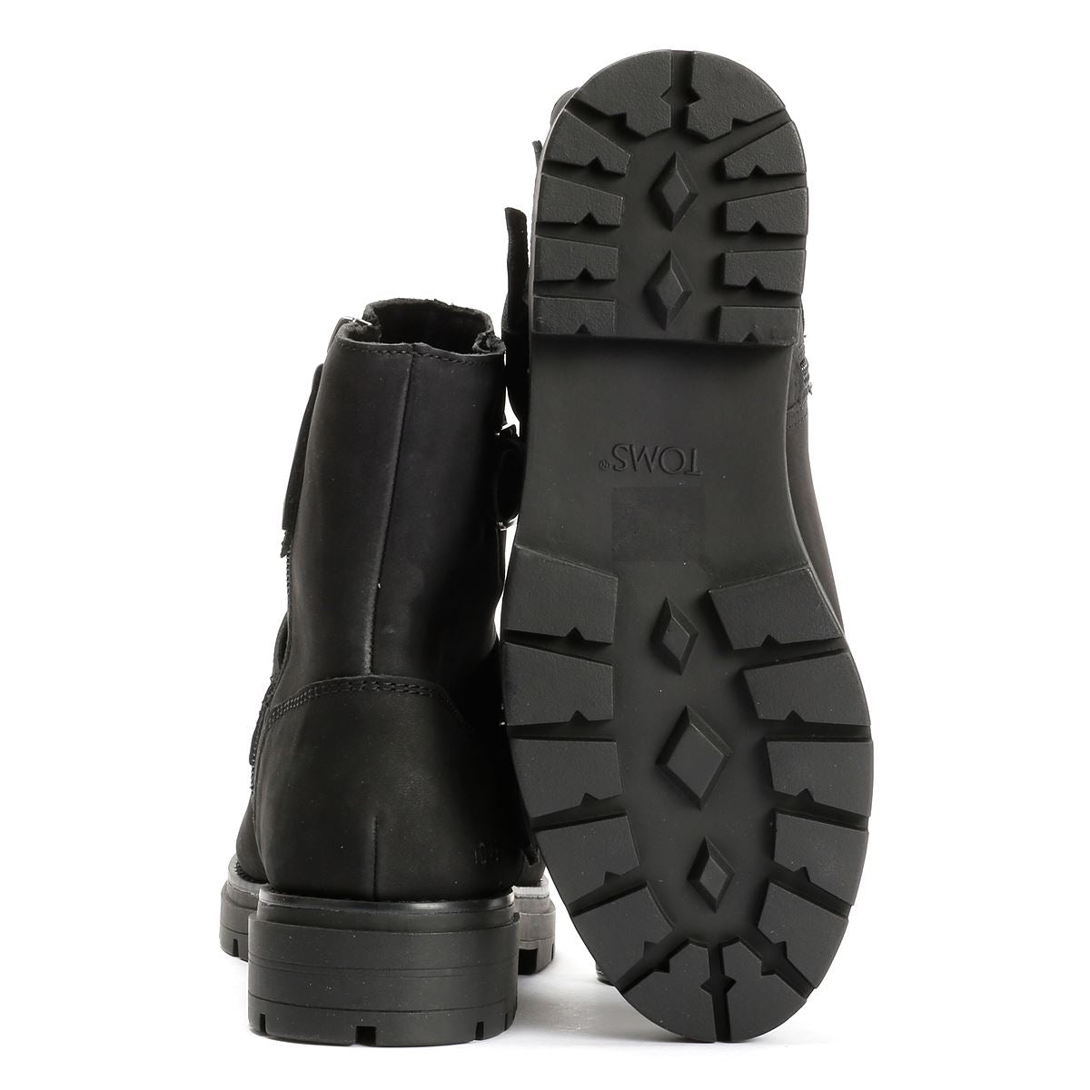 TOMS Ionie Moto Nubuck Damen Schwarze Stiefel