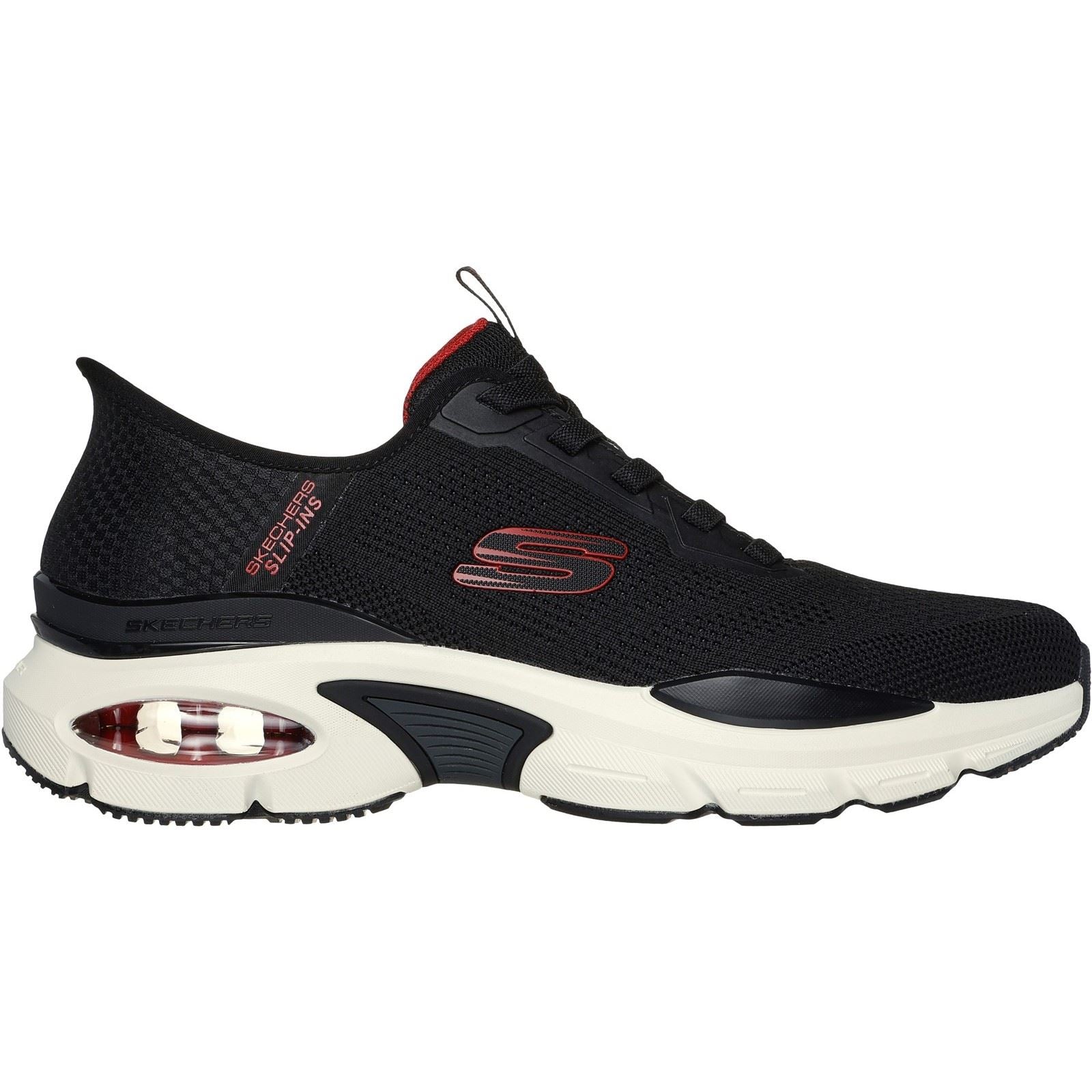 Skechers Skech-Air Ventura Vanderway Textil Herrenschuhe In Schwarz/Rot