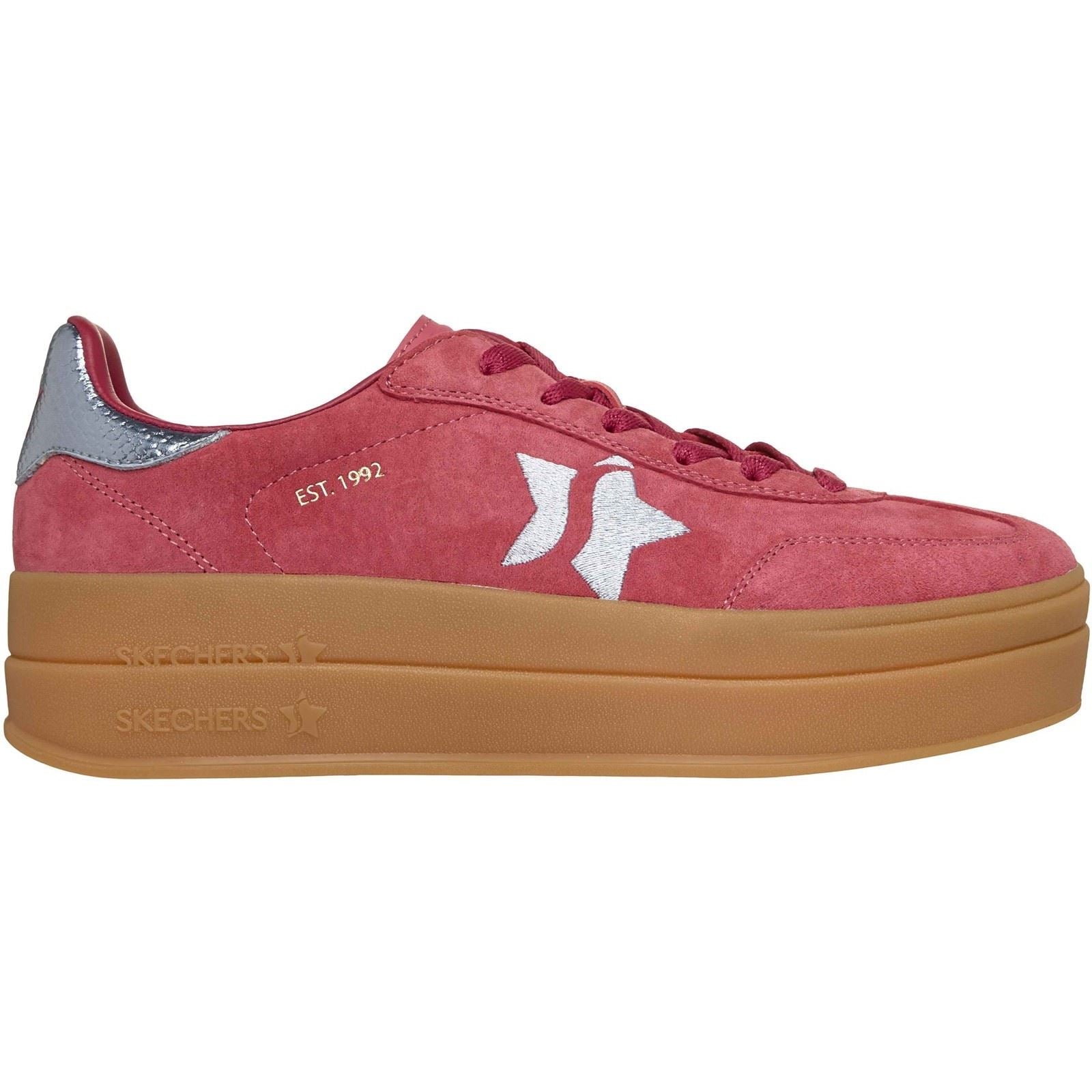 Skechers Academy Hi Elevated Essence Leder Frauen Rot/Blaue Sneaker