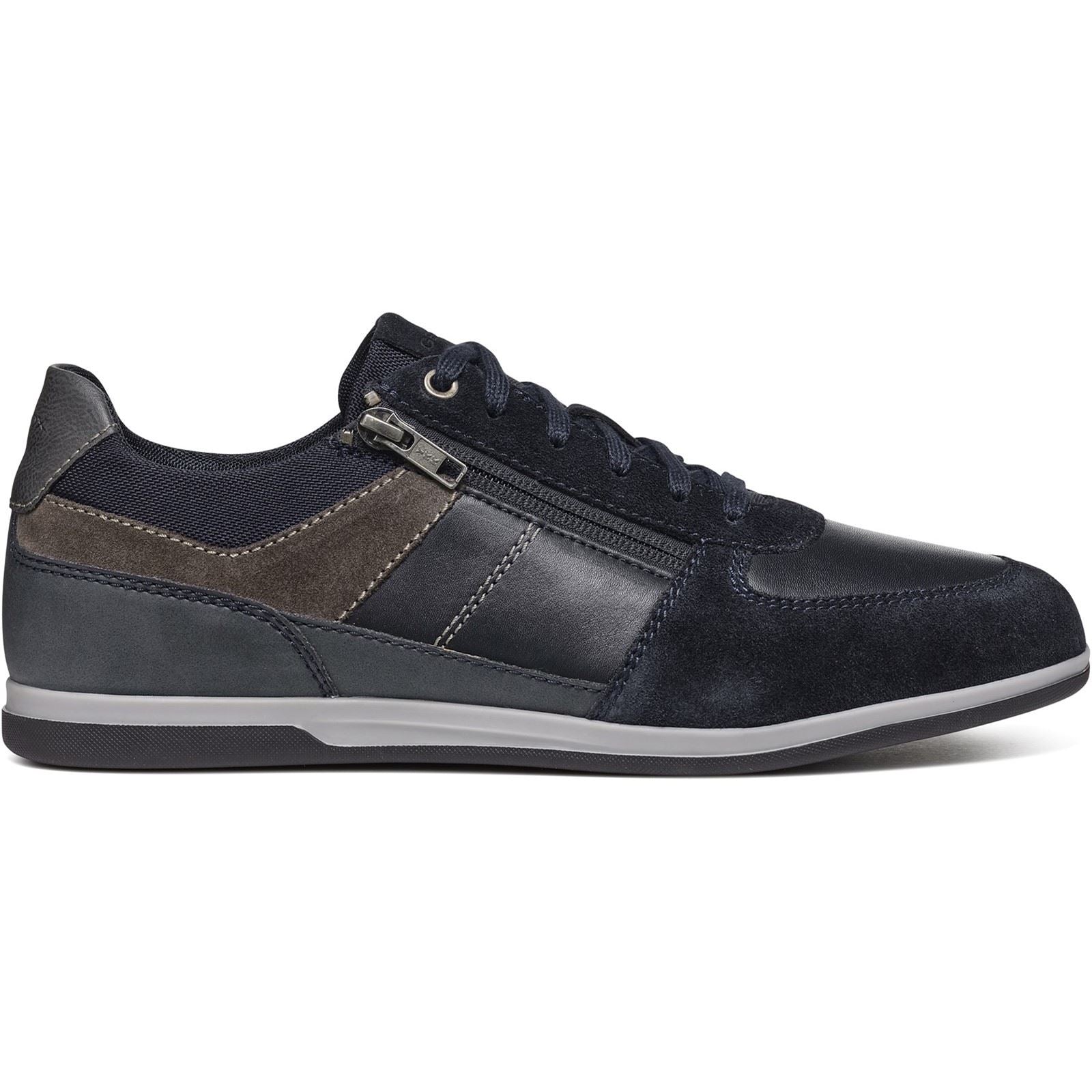 Geox U Renan B Wildleder Herren Sneakers In Marineblau/Grau