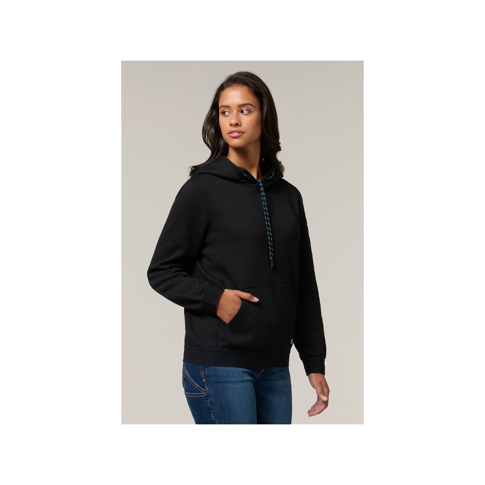 Hard Yakka Gladiator Baumwolle Damen Schwarz Kapuzenpullover