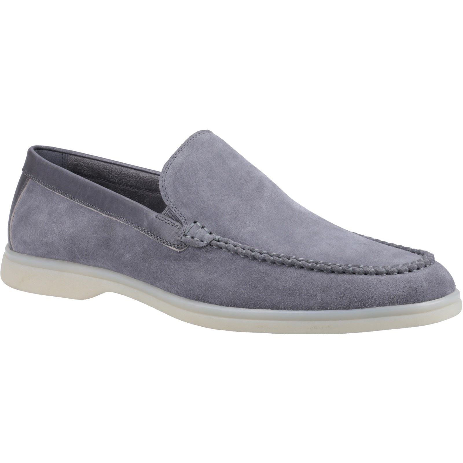 Hush Puppies Leon Herren Lederslipper In Grau Aus Wildleder