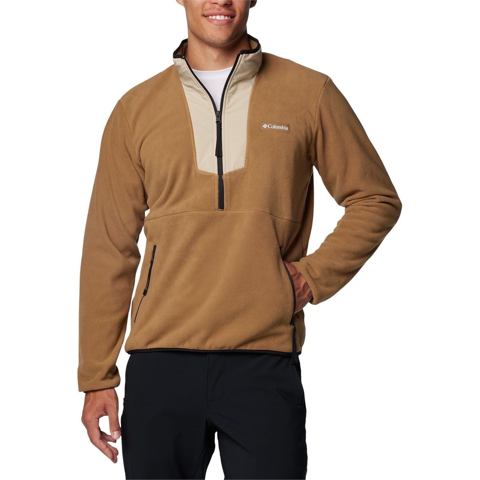 Columbia Sequoia Grove Half Zip Fleece Polyester Herren Braune Zip-Kragen Pullover