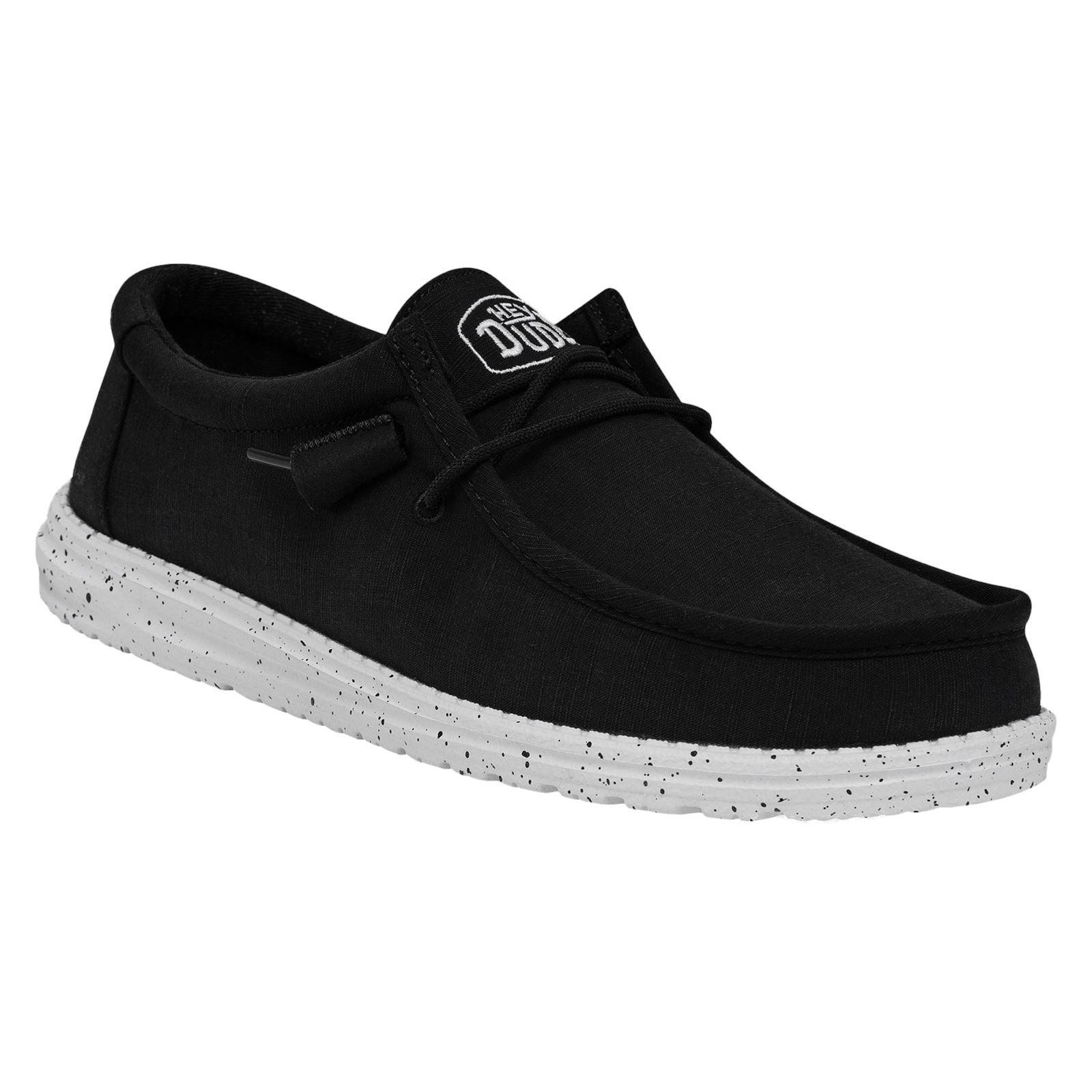 HEYDUDE Wally Slub Herren Bootsschuhe In Schwarz