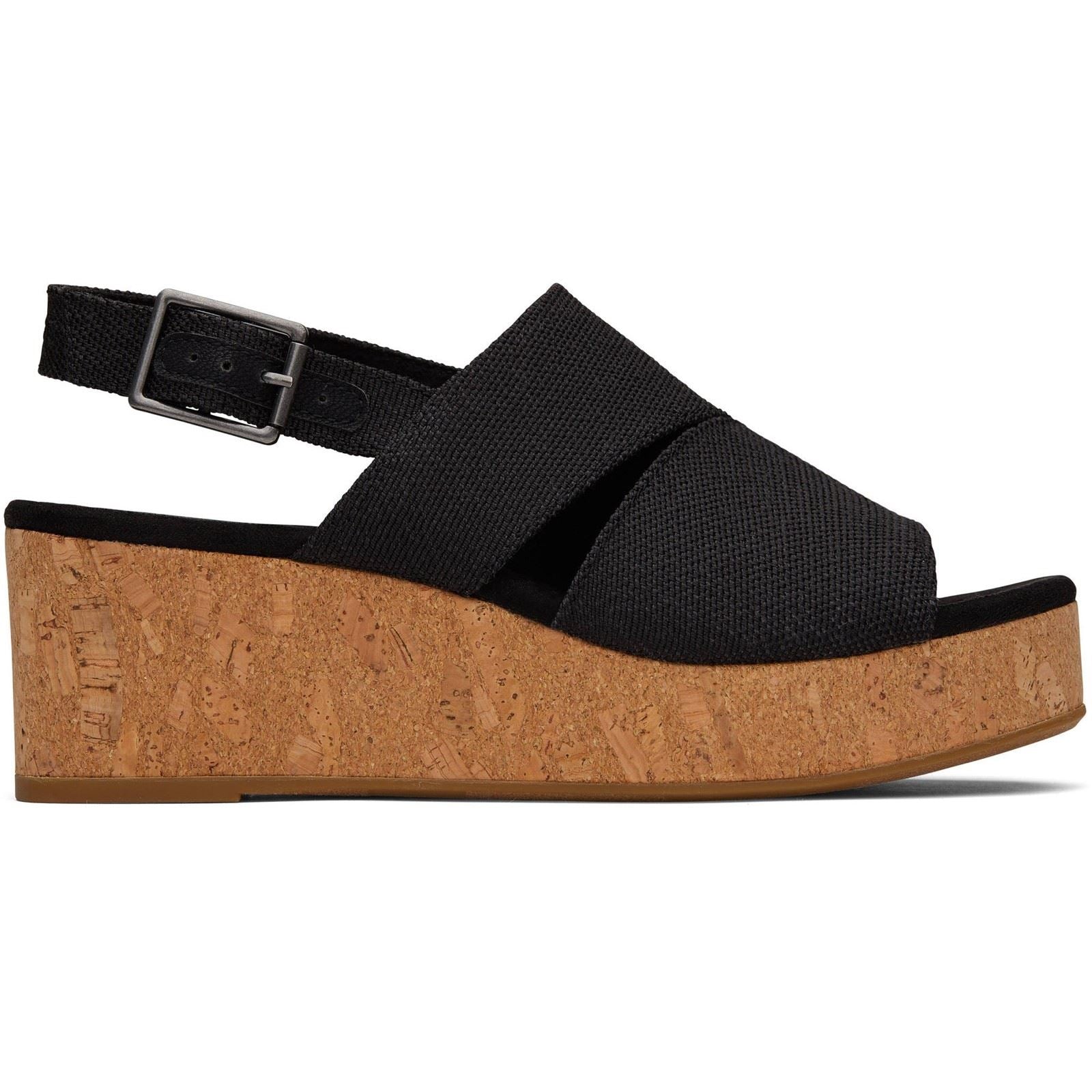 TOMS Claudine Damen Schwarze Keilabsätze