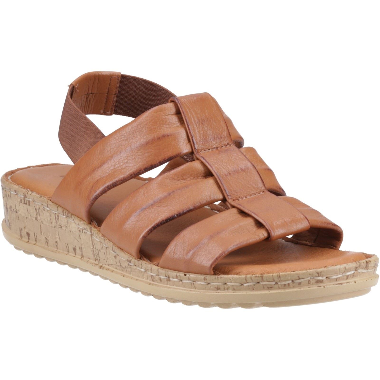Hush Puppies Eden Wide Fit Damen Sandalen Aus Leder In Tan