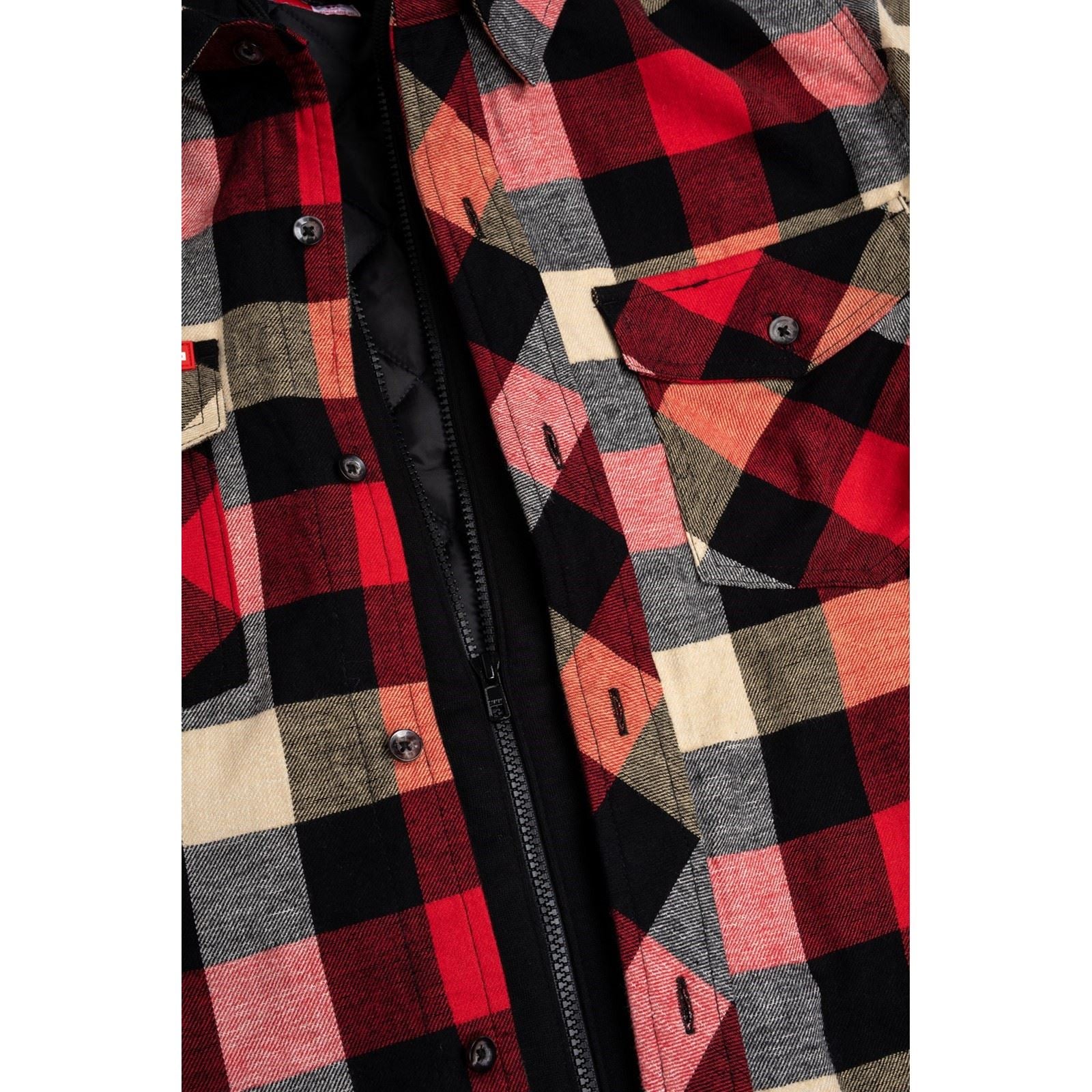 Hard Yakka Quilted Flannel Shacket Herren Rotes Hemdjacke