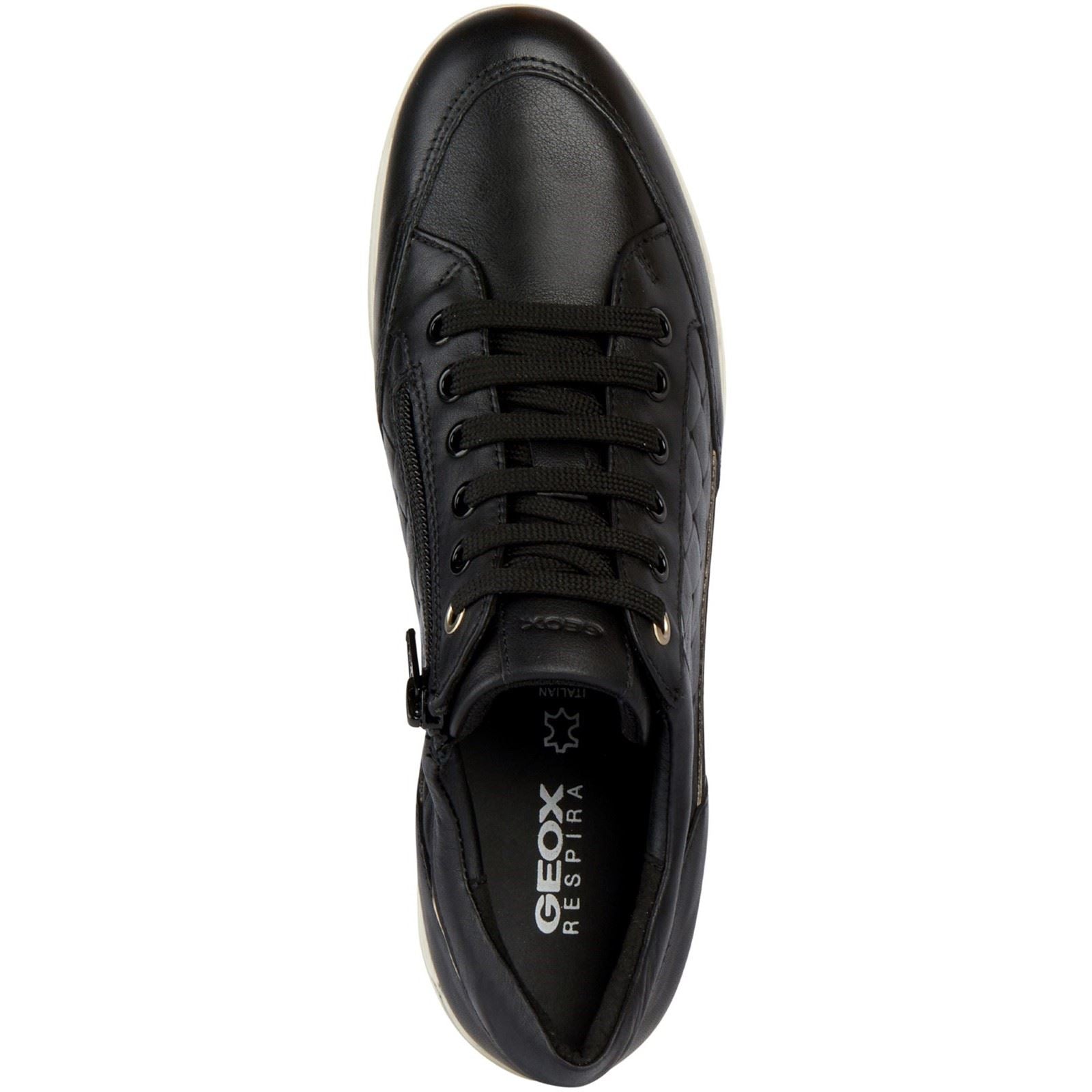 Geox D MYRIA Kunstleder-Damensneaker In Schwarz