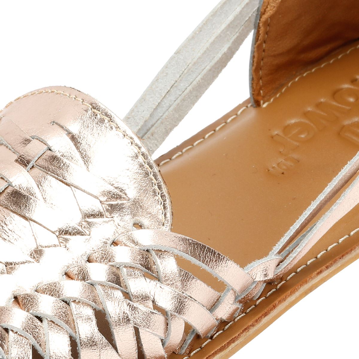 Tower London Hurache Damen Gold Leder Sandalen