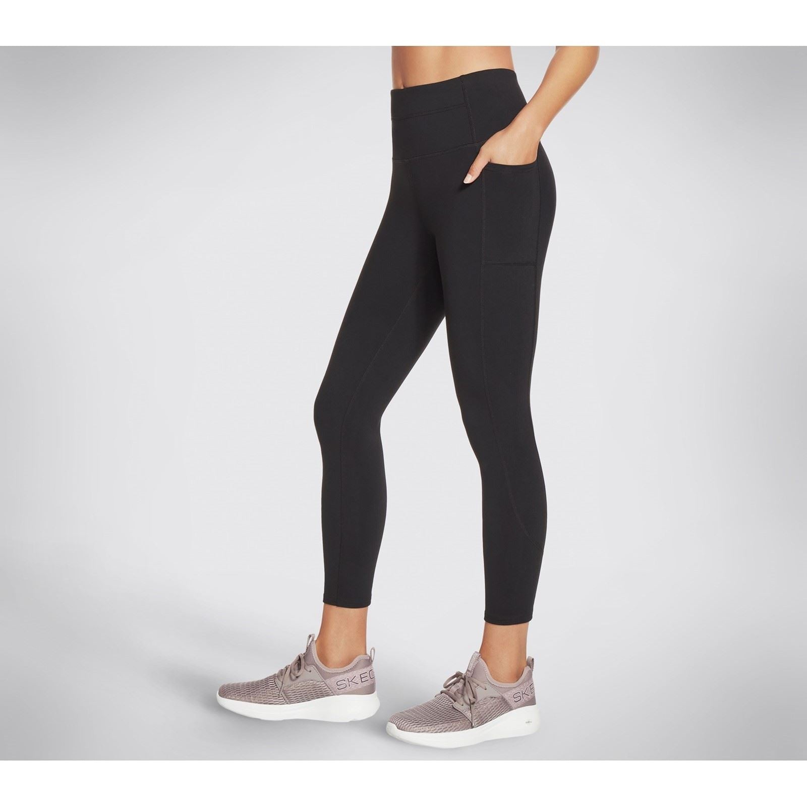 Skechers Performance GOWALK Wear High-Waisted 7/8 Nylon Damen Schwarze Sportleggings