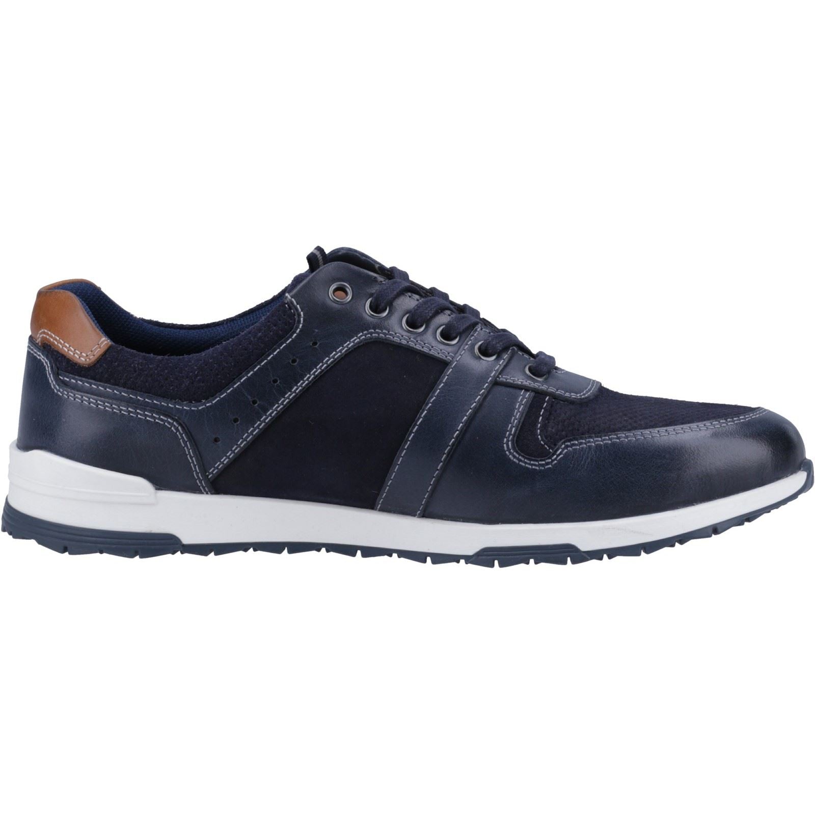 Hush Puppies Christopher Leder-Herren-Sneaker In Marineblau